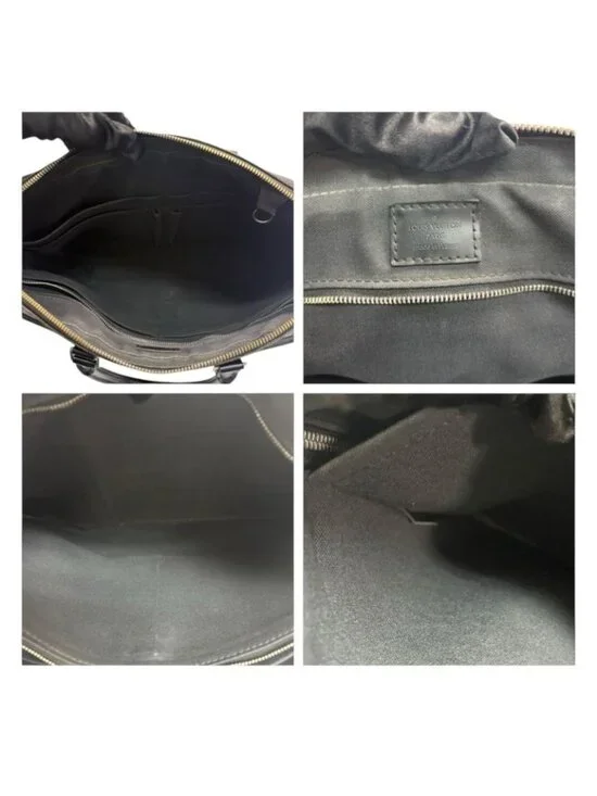 Louis Vuitton Damier Porte Documan Voyage Black Silver Leather Business Bag - Picture 8 of 9